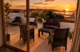 villa with sea and sunset view in malta